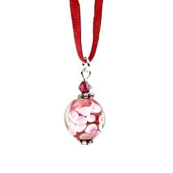 Murano Glass Pendant Jewelry - Flora Red