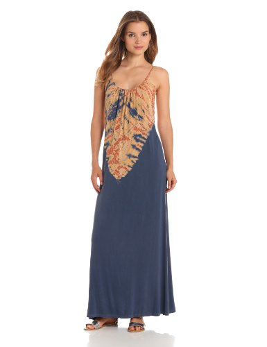 Gypsy 05 Women's Bamboo Scoop Back Maxi, Navy/Peach, Medium Gypsy 05 Women's Bamboo Scoop Back Maxi, Navy/Peach, Medium