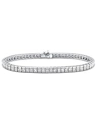 4.00 ct Ladies Princess Cut Diamond Tennis Bracelet In Channel Setting