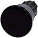 Siemens 3SU10301BD100AA0 Mushroom Pushbutton, 40mm, Plastic with Metal Front Ring, IP66, IP67, IP69K Protection Rating, Matte Metal, 22mm, Black