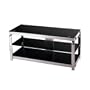 Lite Source LSH-5614 Enzo - 3 Tier Television Stand, Silv Chrome Finish BlackGlass