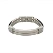 Men's Stainless Steel Polished Link Bracelet w/ Cubic Zirconia Accents, 8"