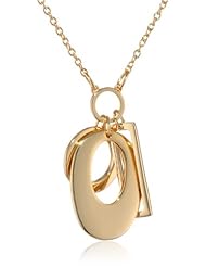 T Tahari "Essentials" Gold Colored Cluster Pendant Necklace, 34"