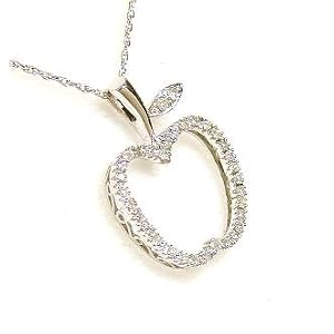 14k Elegant Apple Diamond Pendant