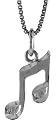 Sterling Silver 9/16" (15mm) Tall Musical Note Pendant