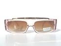 Gold & Lightly Tinted Amber Brown Long Slim 80's New Wave Sci Fi Vintage Retro Sunglasses / Mens and Womens (similar-looking to Claude Montanta/Alain Mikli sunglasses)