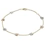 14k Yellow Gold Multi-Color Butterfly Anklet