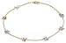 14k Yellow Gold Multi-Color Butterfly Anklet