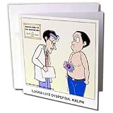 Londons Times Funny Medicine Cartoons - Dyspepsia - Greeting Cards-6 Greeting Cards with envelopes