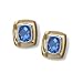 Designer 18KY and Sterling Silver Blue Spinel Earrings