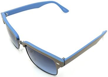 Half Frame Horn Rimmed Sunglasses With Metal Rivets - Shatter Resistant