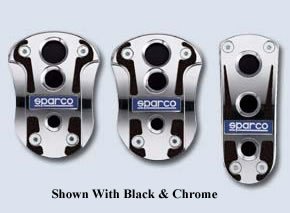 Sparco CROMO performance pedal set for manual transmission - Blue with Chrome