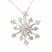 10K White Gold Snowflake Pendant with 18