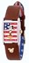 Disney Women's MU0753 Mickey Mouse American Flag Gold Rivet Watch