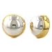 Sterling Silver 2T Button W/Gold Trim Earrings
