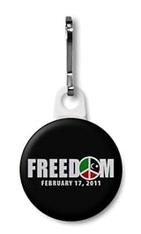 LIBYA Revolution for FREEDOM and PEACE Black 1 inch Zipper Pull Charm White Back