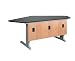 Diversified Woodcrafts 2976K UV Finish Solid Oak Wood Push Button Power-Lift Workstation with Epoxy Resin Top, 96