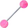 Pink MARBLE Barbell Tongue Ring