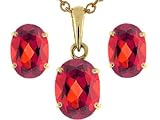 3.50 cts Genuine Garnet Boxed Gift Set - 14kt White Gold LIFETIME WARRANTEE