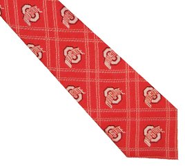 Ohio State Buckeyes NCAA College Sports Team Plaid Mens Neck Tie