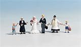 H0 'Wedding' figures, set of 6 painted