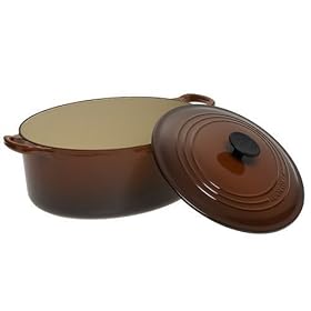 Click here to buy Le Creuset Enameled Cast-Iron 6-3 4-Quart Wide French Oven, Chestnut by Le Creuset.