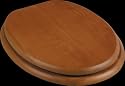 Toilet Seats, Golden Oak Finish Hardwood Elongated Toilet Seat, Chrome Hinge