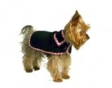 Black Doggie Print Cashmere Coat (Size 10)