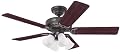 Hunter 25587 The Studio Series 52-Inch Five Cherry/Walnut-Blades-Ceiling Fan, New Bronze