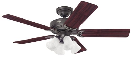 Hunter The Studio Series 52-Inch Five Cherry/Walnut-Blades-Ceiling Fan, New Bronze#25587
