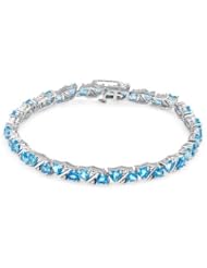 Genuine Morne Rouge (TM) Bracelet. 14.00 Ctw Topaz Sterling Silver Heart Bracelet - Material/Stone: Topaz. 15.4 grams in weight and 7.5 inches in length. 100% Satisfaction Guaranteed.