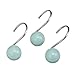 AQUA blue Orbit 12 SHOWER CURTAIN HOOKS retro bath