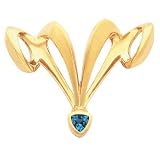 14K White Gold London Blue Topaz Pendant/Slide