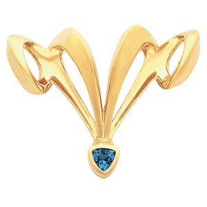 14K White Gold London Blue Topaz Pendant/Slide