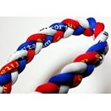 20" Blue/Red/White Titanium Sport Tornado Baseball/Softball Necklace