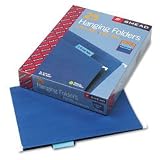 Smead 64057 Hanging folders, recycled, letter size, navy, color-matched 1/5 tabs, 25/box