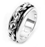 Sterling Silver Spinning Knotted CHAIN Spin Ring (Size 7,8,9,10,11,12)