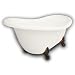 American Bath Factory B1-1670-BB-DM7-M2-15-OB Monroe Slipper Clawfoot Bathtub in Bisque, Ball and Cl