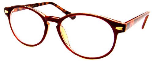 Boomer Eyeware Classic Stylish Bifocal Rounders, Reading Glasses for Men & Women, 2.75, Brown