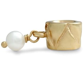 Pandora 14k YG Bead Charm with Dangling Pearl by 