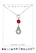 Clayvision Softball/Baseball Charm Necklace with Birthstone/Team Color Swarovski Crystal