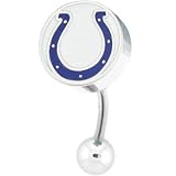 NFL Logo TOP Mount CURVED Belly Ring - Indianapolis Colts
