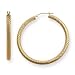 Jewelry : 14k Gold Extra Large (XL) Size 2"(50mm) Hoop Earrings, HypoAllergenic, Corrugated Twisted Round Design