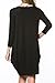 2LUV Women's 3/4 Or Long Sleeve A-Line Tunic Dress