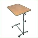 Adjustable Bed Table With 4 Castors - Overbed table