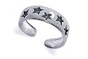 Sterling Silver Antique Finish Toering Star Toe Ring
