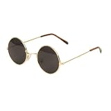 UB John Lennon Style Sunglass - Gold Smoke