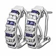 14K White Gold Sapphire and Diamond Earrings