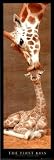 First Kiss Giraffe with Baby Art Poster Print - 12x36 Animal Poster Print, 12x36