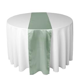 14 x 108 Inch Satin Table Runner Sage14 x 108 Inch Satin Table Runner